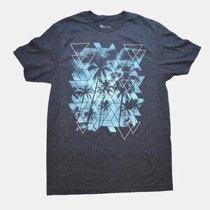 ME87 Clothing Company Mens Palm Trees Graphic Navy Heather Shirt New S-2XL
